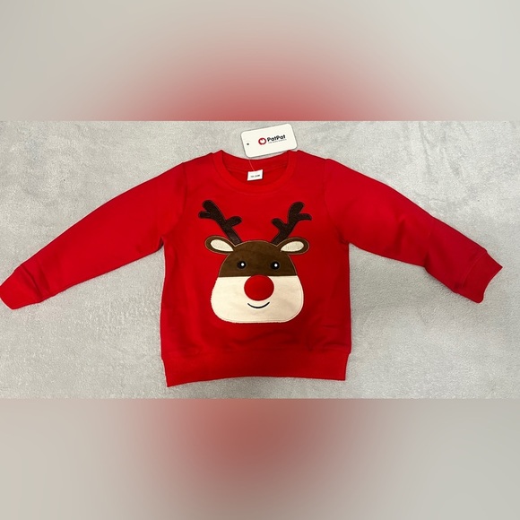 Christmas reindeer Embroidered baby boy or girl sweatshirts size 18-24 months - Picture 1 of 4